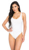 Basic Open Back Thong Bodysuit in White